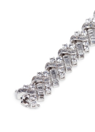Detail View - Click To Enlarge - CZ BY KENNETH JAY LANE - 'Deco' cubic zirconia basketweave link bracelet
