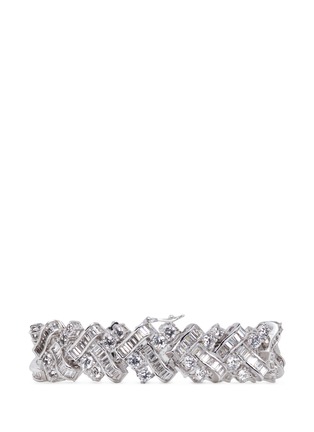 Main View - Click To Enlarge - CZ BY KENNETH JAY LANE - 'Deco' cubic zirconia basketweave link bracelet