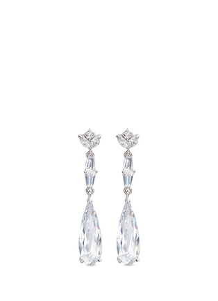 Main View - Click To Enlarge - CZ BY KENNETH JAY LANE - 'Deco' cubic zirconia teardrop link earrings