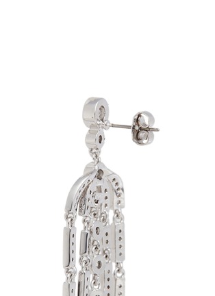 Detail View - Click To Enlarge - CZ BY KENNETH JAY LANE - 'Deco' cubic zirconia pear chandelier earrings