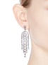 CZ BY KENNETH JAY LANE - 'Deco' cubic zirconia pear chandelier earrings