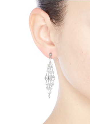 Figure View - Click To Enlarge - CZ BY KENNETH JAY LANE - 'Deco' cubic zirconia chandelier earrings