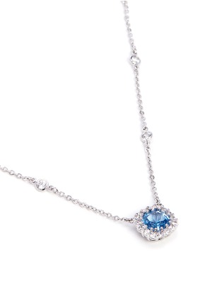 Detail View - Click To Enlarge - CZ BY KENNETH JAY LANE - Cushion cut cubic zirconia pendant necklace