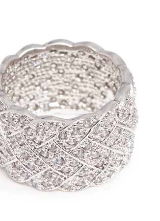 Detail View - Click To Enlarge - CZ BY KENNETH JAY LANE - Cubic zirconia basketweave ring