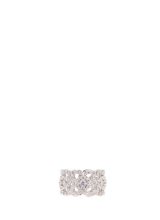 Main View - Click To Enlarge - CZ BY KENNETH JAY LANE - Cubic zirconia floral openwork ring
