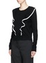 Front View - Click To Enlarge - CHLOÉ - Ruffle cashmere-cotton sweater