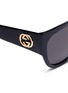 Detail View - Click To Enlarge - GUCCI - Interlocking logo temple oversized acetate round sunglasses