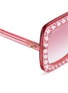 Detail View - Click To Enlarge - GUCCI - Jewelled oversized square acetate sunglasses
