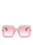 Main View - Click To Enlarge - GUCCI - Jewelled oversized square acetate sunglasses