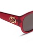 Detail View - Click To Enlarge - GUCCI - Glitter acetate oversized round sunglasses