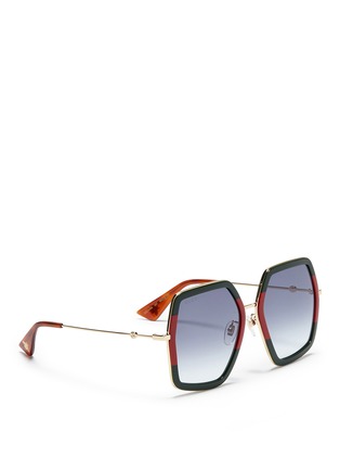 Figure View - Click To Enlarge - GUCCI - Acetate oversized square sunglasses