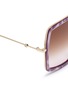 Detail View - Click To Enlarge - GUCCI - Pearlescent front angular square metal sunglasses
