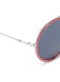 Detail View - Click To Enlarge - GUCCI - Glitter acetate rim metal round sunglasses