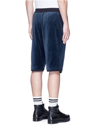 Back View - Click To Enlarge - 3.1 PHILLIP LIM - Jersey underlay velour sweat shorts