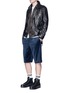 Figure View - Click To Enlarge - 3.1 PHILLIP LIM - Jersey underlay velour sweat shorts