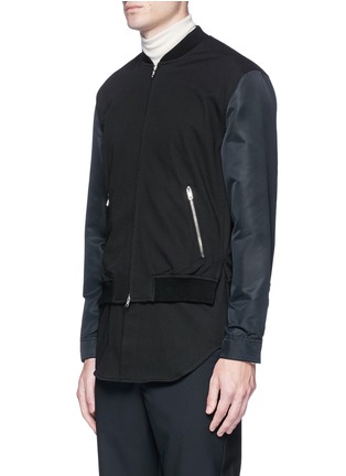 Front View - Click To Enlarge - 3.1 PHILLIP LIM - Contrast sleeve bomber shirt jacket