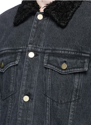 Detail View - Click To Enlarge - 3.1 PHILLIP LIM - Faux shearling collar denim jacket