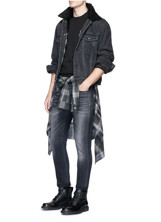 Figure View - Click To Enlarge - 3.1 PHILLIP LIM - Faux shearling collar denim jacket