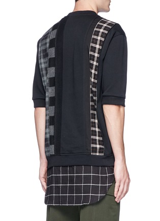 Back View - Click To Enlarge - 3.1 PHILLIP LIM - Check plaid patchwork French terry T-shirt