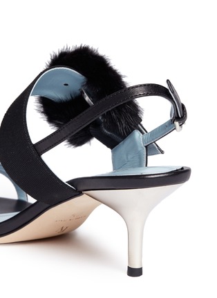 Detail View - Click To Enlarge - FRANCES VALENTINE - 'Lisette' mink fur buckle leather sandals