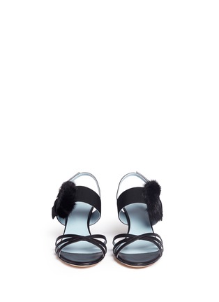 Front View - Click To Enlarge - FRANCES VALENTINE - 'Lisette' mink fur buckle leather sandals
