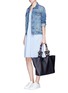 Figure View - Click To Enlarge - REBECCA MINKOFF - Climbing rope handle pebbled leather tote