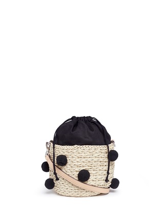 Main View - Click To Enlarge - REBECCA MINKOFF - Pompom paper straw bucket bag