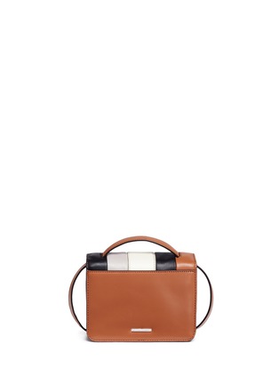Detail View - Click To Enlarge - REBECCA MINKOFF - 'Hook Up' small stripe leather crossbody bag