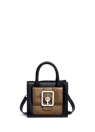 Main View - Click To Enlarge - REBECCA MINKOFF - 'Hook Up' buckle colourblock mini leather tote