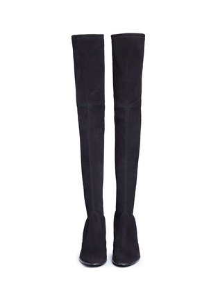 Front View - Click To Enlarge - STUART WEITZMAN - 'Hiline' stretch suede thigh high boots