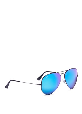 Figure View - Click To Enlarge - RAY-BAN - 'Aviator Large Metal' gradient mirror sunglasses