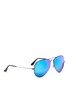 Figure View - Click To Enlarge - RAY-BAN - 'Aviator Large Metal' gradient mirror sunglasses