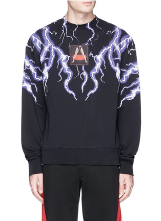 Main View - Click To Enlarge - ALEXANDER WANG - Graphic patch lightning print sweatshirt