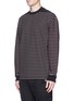 Front View - Click To Enlarge - ALEXANDER WANG - Stripe twill long sleeve T-shirt