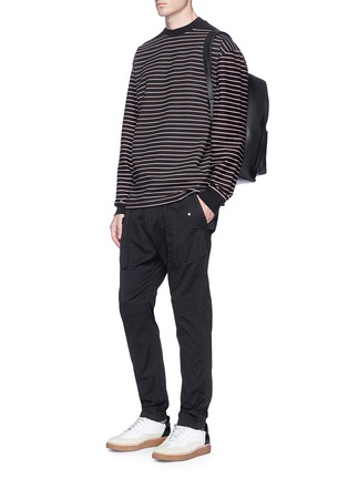 Figure View - Click To Enlarge - ALEXANDER WANG - Stripe twill long sleeve T-shirt