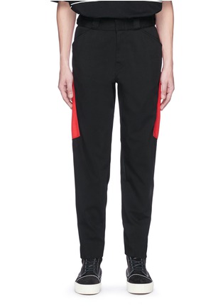 Main View - Click To Enlarge - ALEXANDER WANG - 'Hybrid Moto' contrast trim chinos