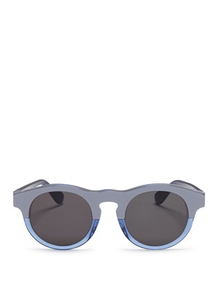 Main View - Click To Enlarge - SUPER - 'Boy Lamina' colourblock round acetate sunglasses