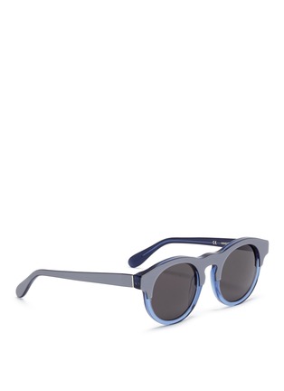 Figure View - Click To Enlarge - SUPER - 'Boy Lamina' colourblock round acetate sunglasses