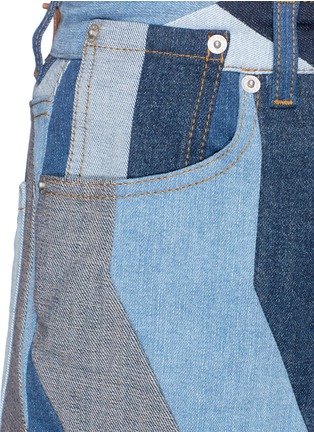 Detail View - Click To Enlarge - DRIES VAN NOTEN - 'Pisco' zigzag patchwork jeans