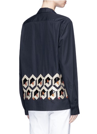Back View - Click To Enlarge - DRIES VAN NOTEN - 'Cliver' sequin geometric motif poplin shirt