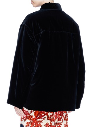 Back View - Click To Enlarge - DRIES VAN NOTEN - 'Voltes' oversized padded velvet bomber jacket