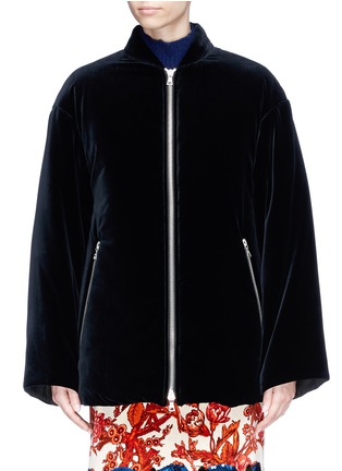 Main View - Click To Enlarge - DRIES VAN NOTEN - 'Voltes' oversized padded velvet bomber jacket