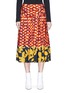 Main View - Click To Enlarge - DRIES VAN NOTEN - 'Sheen' geometric floral print pleated silk skirt