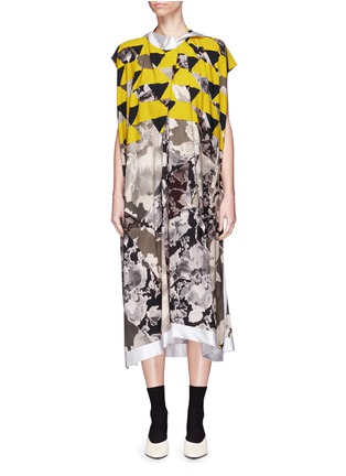 Main View - Click To Enlarge - DRIES VAN NOTEN - 'Dabor' watercolour geometric print wrap effect maxi dress