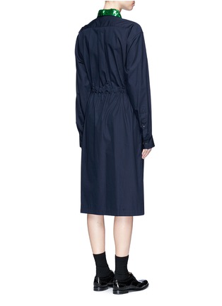 Back View - Click To Enlarge - DRIES VAN NOTEN - 'Dualy' sequin collar poplin shirt dress