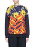 Main View - Click To Enlarge - DRIES VAN NOTEN - 'Hivner' stripe floral print quilted panel sweatshirt