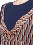 Detail View - Click To Enlarge - DRIES VAN NOTEN - 'Capri' zigzag stripe camisole overlay cady crepe top