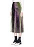 Front View - Click To Enlarge - DRIES VAN NOTEN - 'Soyo' pleated lamé midi skirt