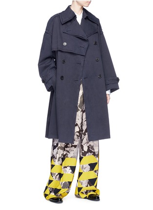 Figure View - Click To Enlarge - DRIES VAN NOTEN - 'Resnick' belted cotton twill trench coat