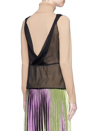 Back View - Click To Enlarge - DRIES VAN NOTEN - 'Tila' chiffon camisole overlay cashmere sweater